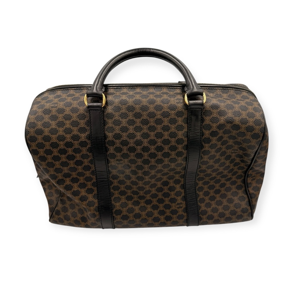 Celine Vintage Macadam Boston Bag Triomphe Canvas - Picture 2 of 14